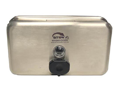 Black Button Stainless Steel Horizontal Soap Dispenser
