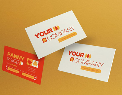 Red Geometric Business Card