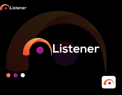 Listener 3d abstract logo mark
