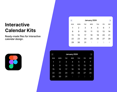 Calendar interactive kits using figma