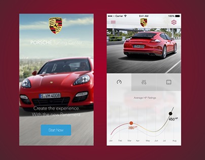 Porsche Tunning Center iOS App UI Design