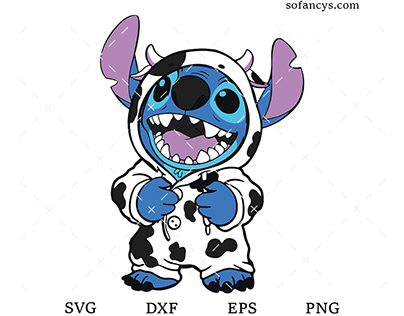 Stitch Cow SVG DXF EPS PNG Cut File