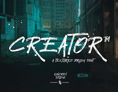 Creator - A Textured Brush Font