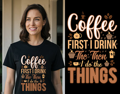 typography coffee t shirt design
