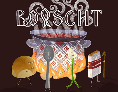 Borscht | Борщ ukrainian dish illustration