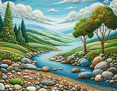 Picture made from pebbles