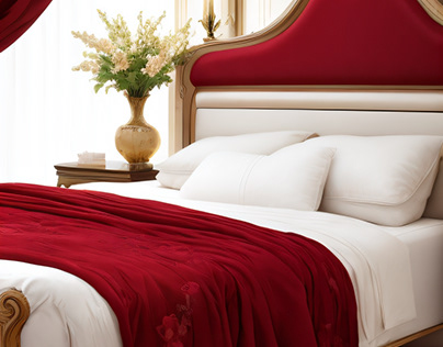 Crimson Red Spring Bed (AI)