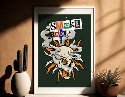 Smoke Baby Skull Illustration