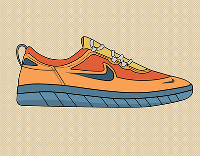 Nike Sneakers Cartoon Illustration