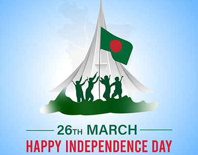 26th March Happy Independence Day Banner Design
