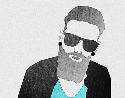 Bearded man illustration.
