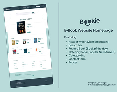 Bookie: An E-book website homepage