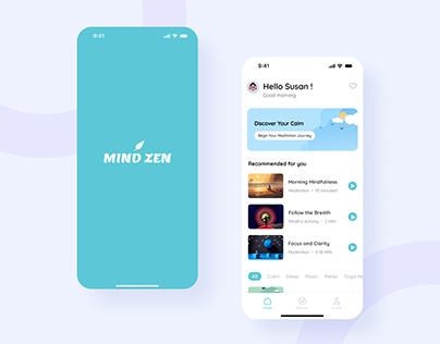 Mind Zen - Meditation App Ui Design App Pages