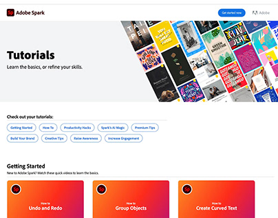 Adobe Spark - Tutorials Page