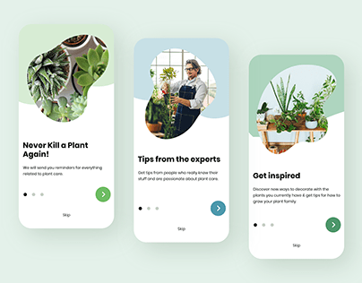 Plant Care App Onboarding Screens