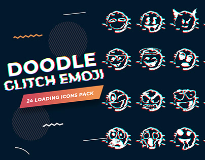Emoji Doodle Glitch – Animated Loading Icons Pack