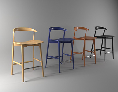 Cappellini Newood Light stool 3D model