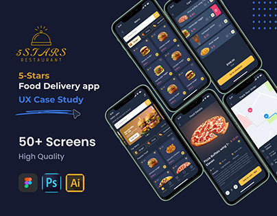 Project thumbnail - 5Stars Food Delivery app Case Study