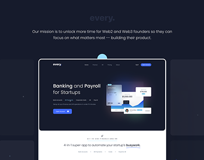 Every - Banking & Payroll Landing Page