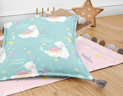 Pattern design for pillowcase with cute animal