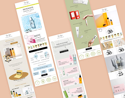 Emailers for a skincare brand