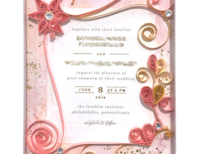 Paper Quilled wedding invitation