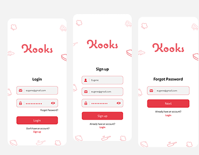 Kooks Login/Signup UI Design