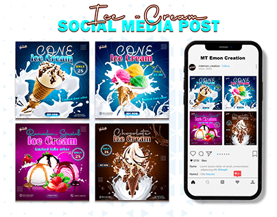 Ice-Cream Social Media Post Design