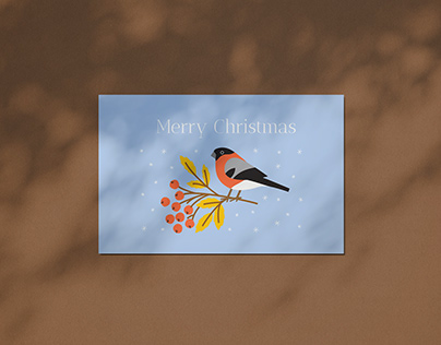 Greeting card Bullfinch