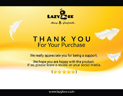 Thank You card design for lazybee, client work
