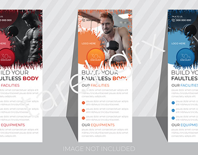 Gym Roll Up Banner design Template