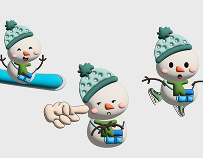 "little snowman" animated sticker pack