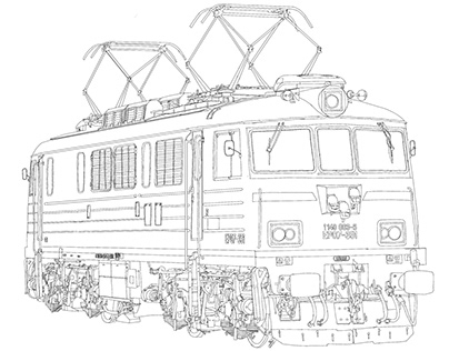 pociąg lokomotywa EP07-351