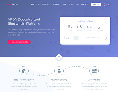 Arda - Bitcoin Cryptocurrency ICO HTML Template