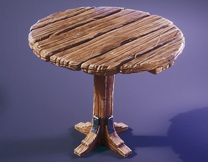 3D STYLISED wooden table - 3D Game Prop