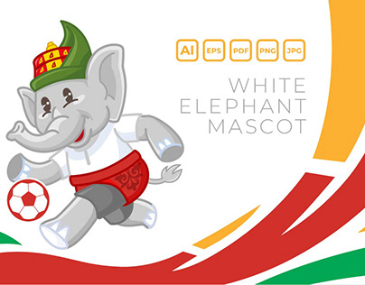 White Elephant Mascot Illustration