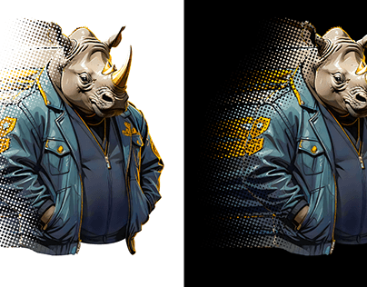 Fading Rhino T-Shirt Design
