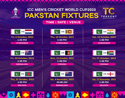 ICC WC 2023 (Pakistan Fixtures)