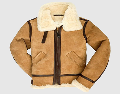 B-3 Shearling Bomber Suede Leather Jacket