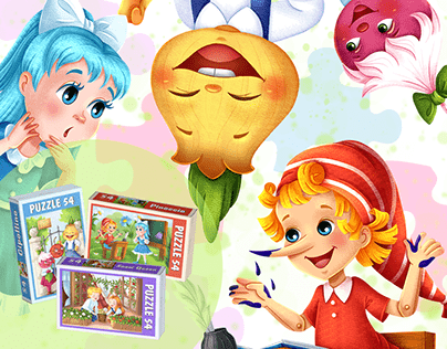 Fairy tale children's puzzles design