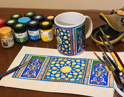 Hand Painted Islamic Geometric Design (Product Design)