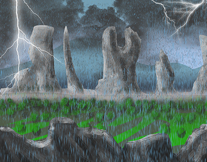 "Storm & Rain"Landscape Illustration