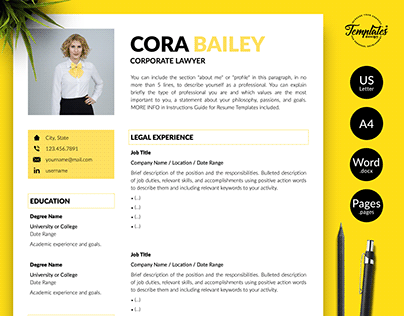 Resume Template "Cora Bailey"