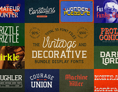Vintage & Decorative Display Bundle Fonts