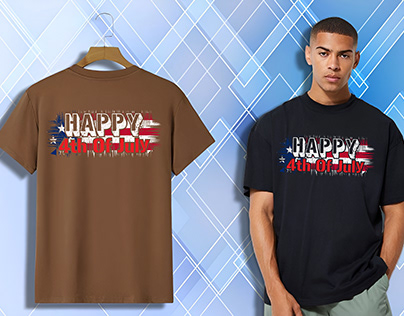 Happy 4th of july typography t-shirt design.