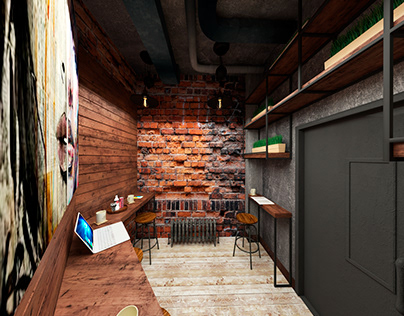 industrial loft design minimal buffet