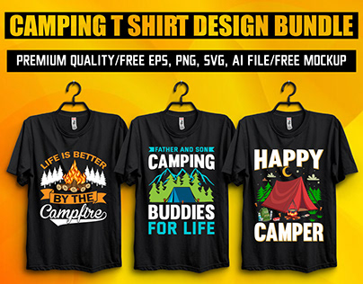 Camping typography t shirt design