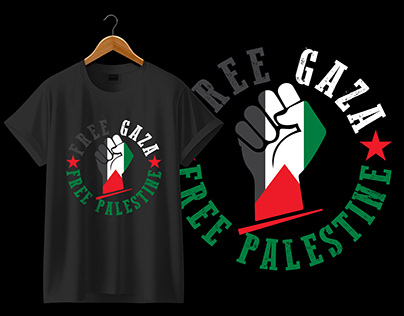 Vector Typograpy Free Palestine T-shirt Design