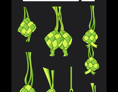 Hanging ketupat illustration, Eid al fitr Clipart