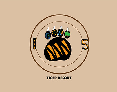 Tiger Pug Mark Logo - Eco friendly Resort with Rating